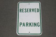 Sign-Reserved Parking, green/wht metal 12x18, stock number S-2130