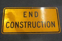 Sign-End Construction, metal, orange/blk, 36"w x 18"t, stock number S-2135