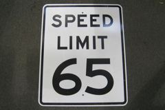 Sign-Speed Limit 65, metal, blk/wht, 24"w x 30"t, stock number S-2142