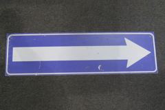 Sign-Arrow, wht/blue, 29 3/4" x 8 3/4", stock number S-2181