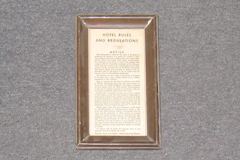 Sign-Hotel Rules And Regulations, stock number S-2239