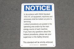 Sign-Notice, In Accordance with Osha Standard..., wht/blue/blk, stock number S-2256