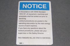 Sign-Notice: In Accordance With OSHA Standard 1910, stock number S-2264