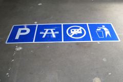 Sign-Symbol for Parking, Picnic Table, No Camping, Throw your Trash, stock number S-2279