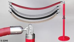 Stanchion, 44"t red post & 14"diam. red metal base, w/, stock number S-2295