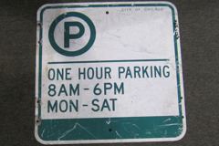 Sign-(P) One Hour Parking 8AM-6PM Mon-Sat, City Of Chicago, stock number S-2303