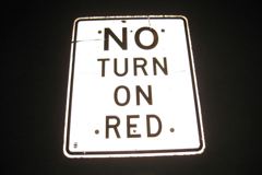 Sign-No Turn On Red, white/blk, 30"w x 36"t, stock number S-2328