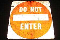 Sign-Do Not Enter, white/red, 36"w x 36"t, stock number S-2336
