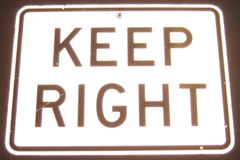 Sign-Keep Right, white/black, 24"w x 18"t, stock number S-2337