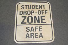Sign-Student Drop-Off Zone Safe Area, wht/blk, foamcore, 18"w x 23"t, stock number S-2367