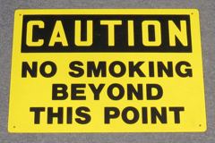 Sign-Caution No Smoking Beyond Point, stock number S-2404