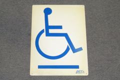 Sign-(handicapped symbol), blue/wht, plastic, 14"w x 10"t, stock number S-2425