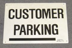 Sign-Customer Parking, plastic, wht/blk, 10"x14", stock number S-2451