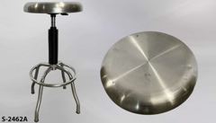 Stool, stainless steel, 14" diam flat seat, no back, stock number S-2462a
