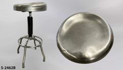 Stool, stainless steel, 16" diam contoured seat, no back, stock number S-2462b