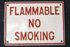 Sign-Flammable no smoking, stock number S-2475