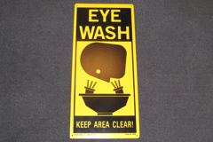 Sign-Eye wash keep area clear! w/ symbol for eyewash, stock number S-2476