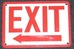 Sign-Exit <, stock number S-2484