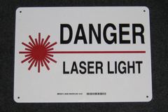 Sign-Danger Laser Light, stock number S-2521