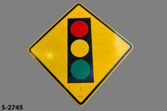 Sign-Picture Of Traffic Light, ylw/blk/red/green, metal, 65½"w x, stock number S-2745