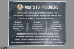 Sign-Visits To Prisoners, w/federal bureau of prisons seal; list of, stock number S-2861