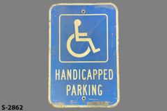 Sign-Handicapped Parking, w/symbol, blu/wht metal, 12"x18", stock number S-2862