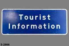 Sign-Tourist Information, blue/wht, metal, 72"w x 30"t, stock number S-2866
