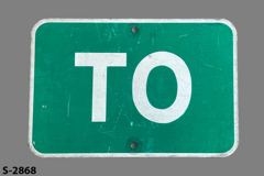 Sign-To, green/white, metal, 18"w x 12"t, stock number S-2868
