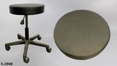 Stool, 15"dia black padded seat on casters, adjustable 18" to 22", stock number S-2908