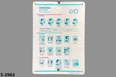 Sign "Coronavirus 2019-nCoV Safety Advice & Tips" shows symptoms, stock number S-2962