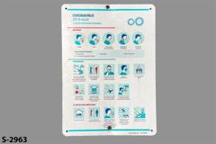 Sign SPANISH "Coronavirus 2019-nCoV Safety Advice & Tips" shows, stock number S-2963