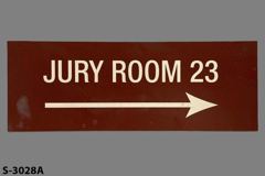 Sign-Jury Room 23, stock number S-3028a