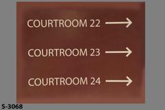 Sign-Courtroom 22, stock number S-3068