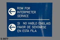 Sign-<, stock number S-3077