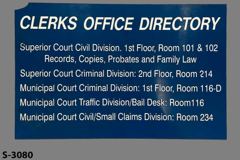 Sign-Clerks Office Directory Superior Court Civil Division . 1st Floor, stock number S-3080