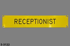 Sign-Receptionist, stock number S-3122