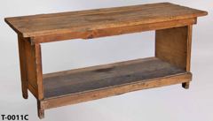 Table/workbench, light wood w/ bottom shelf, 72"wx27"dx33"t, has side, stock number T-0011c