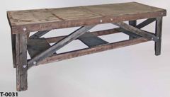 Table, rough wood, 96"w x 32"d x 35"t, stock number T-0031