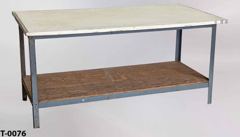 Table, work, grey formica top, grey metal frame, bottom shelf, 72"w x, stock number T-0076