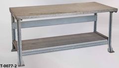 Table, work, steel 72"wx34"dx34"t, light gray w/ bottom shelf, stock number T-0077-2