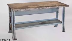 Table, work, steel 60"wx30"dx32"t, light gray w/ bottom shelf, stock number T-0077-3