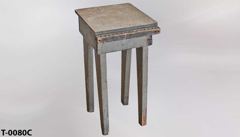 Table, work, wood, light gray, silver top 16"wx17"dx31"t, stock number T-0080c
