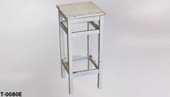 Table, small, wood, white 13"wx13"dx31"t, stock number T-0080e