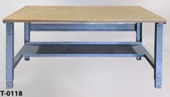 Table, wood top w/ gray metal frame, 72"w x 36"d x 32"t, stock number T-0118