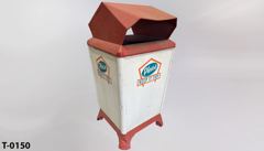 Trash can, hooded, exterior, period, w/ door, 24"w x 29"d x 50"t, stock number T-0150