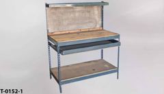 Table, work, pegboard back, with drawer, gray metal frame, 48"w x, stock number T-0152-1