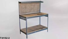 Table, work, pegboard back, no drawer, gray metal frame, 48"w x 24"d, stock number T-0152-2