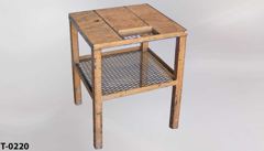 Table, wood top, metal frame, w/ expanded metal bottom shelf, 24"w x, stock number T-0220
