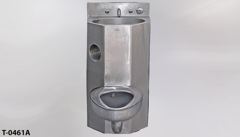 Jail toilet/sink, stainless steel, centered toilet, w/ hot/cold, stock number T-0461a