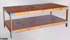 Table, wood, w/ bottom shelf, 96"w x 48"d x 35"t, stock number T-0506